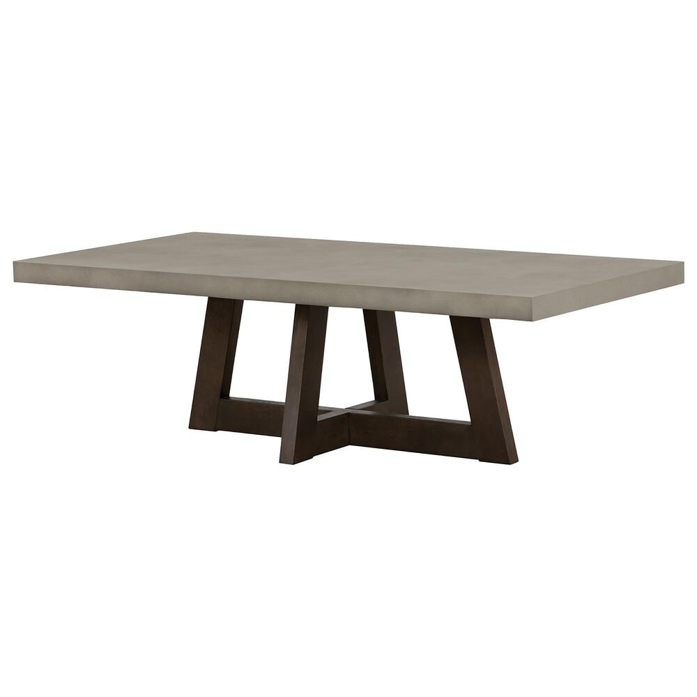 Blue River Elodie 55" Concrete Coffee Table in Medium Gray and Dark Gray Oak, , large