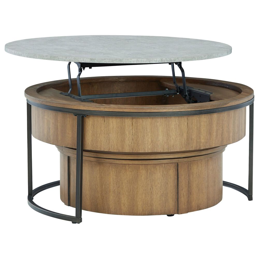 Ashley Fridley 2-Piece Nesting Coffee Table Set in Natural, Gray and Black, , large