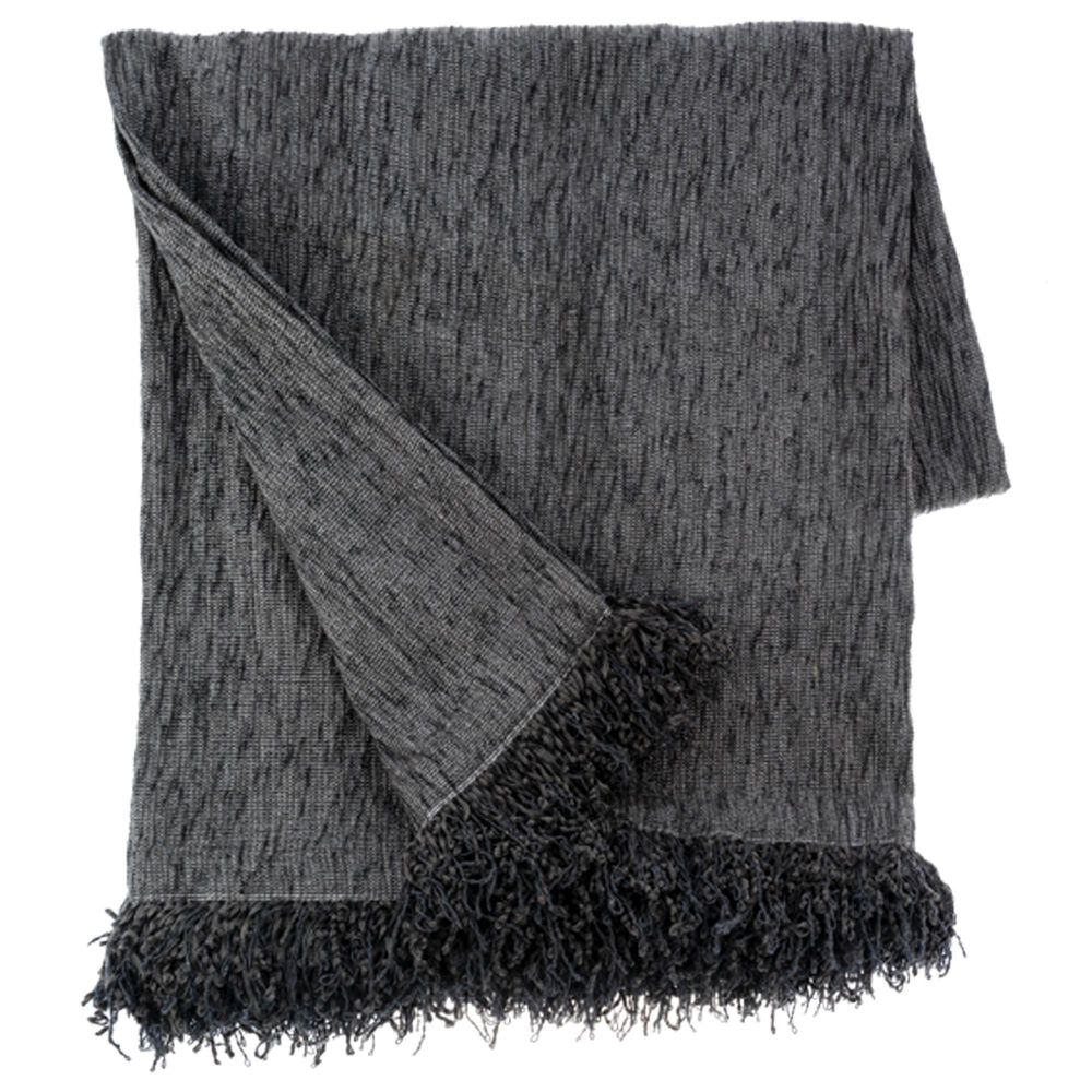 Ganz USA 50" x 60" Chenille Throw in Charcoal, , large