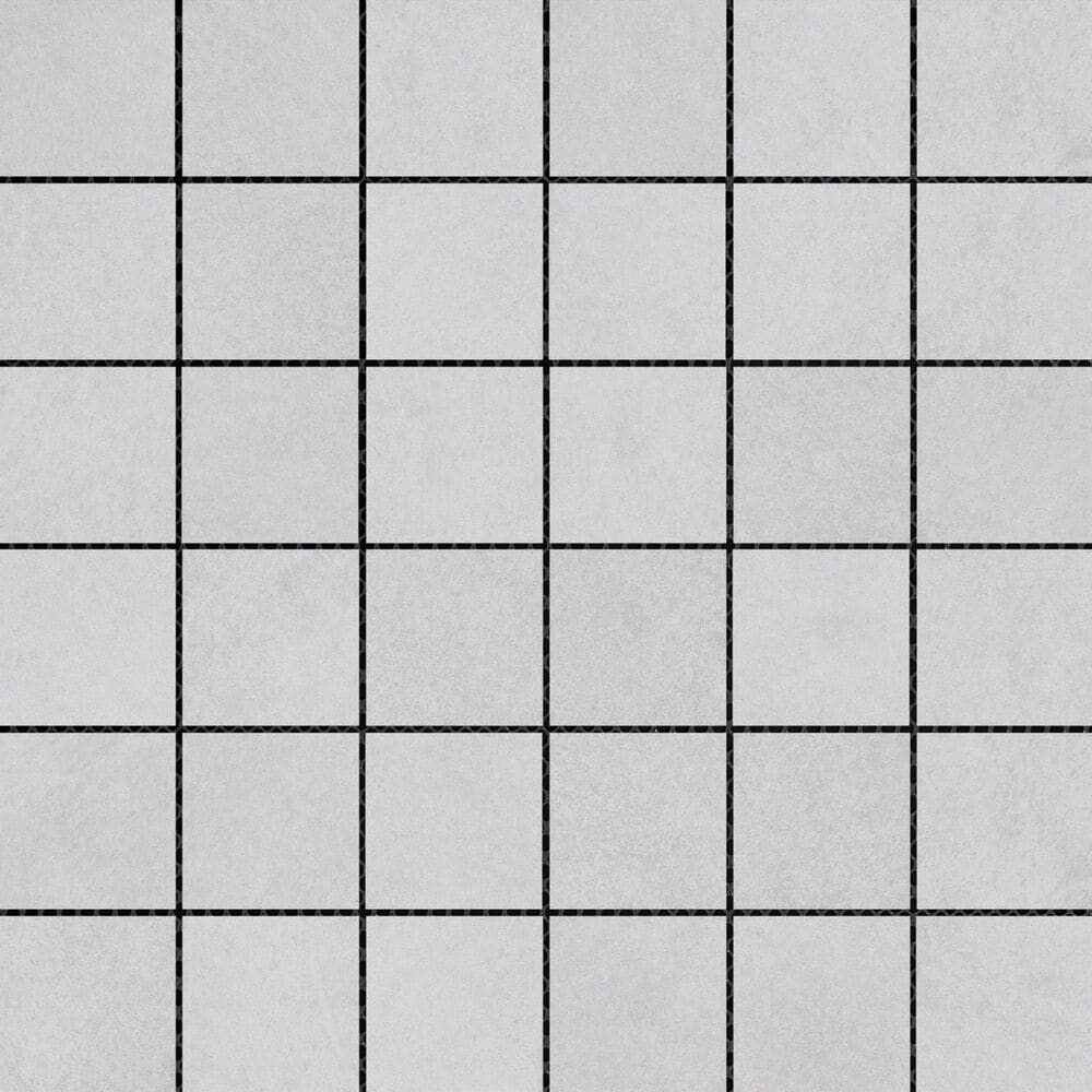 Emser Brook II White 12" x 12" Ceramic Mosaic Tile, , large