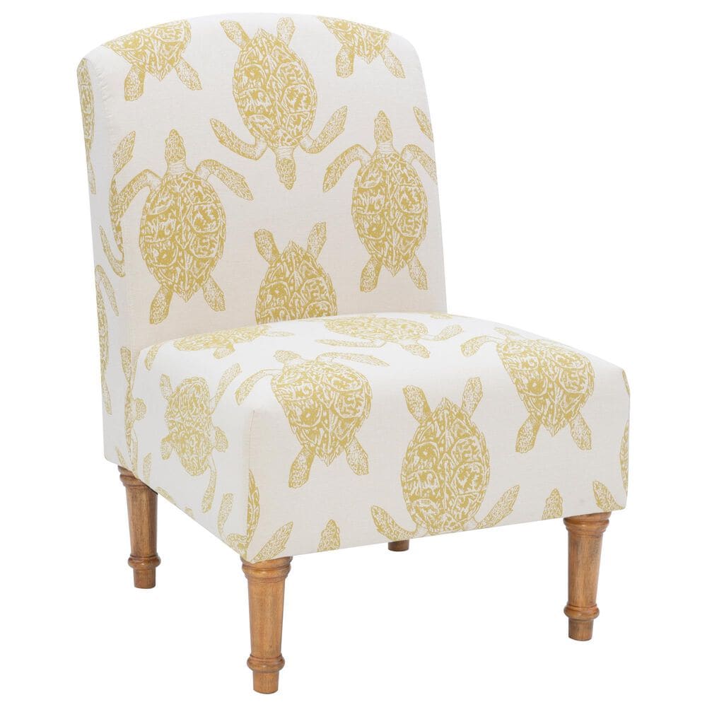 Linon Home Decor Hawksbill Accent Chair in Mustard and Cream, , large