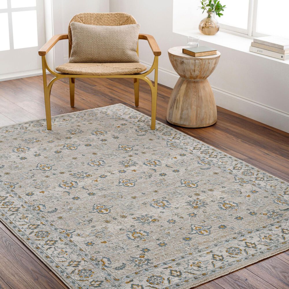 Surya Dresden Taupe, Off-White, Dusty Sage, Light Gray, Deep Teal, Olive and Mustard 9' x 12'2" Area Rug, , large