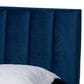 Baxton Studio Clare King Upholstered Panel Bed in Navy Blue, , large