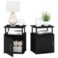 HOMLUX 3-Tier Utility Design End Table with Door in Black (Set of 2), , large