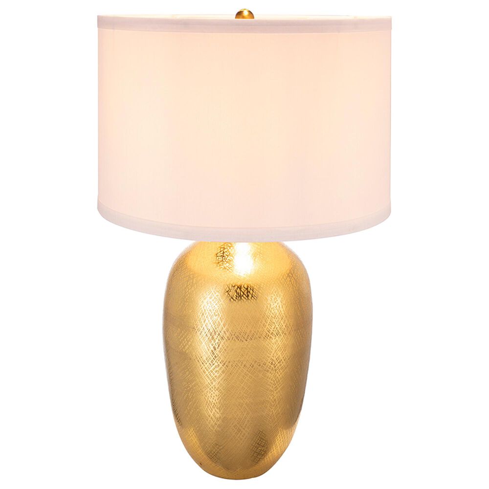 A&amp;B Home Anita Table Lamp with Collapsible Shade in Gold, , large