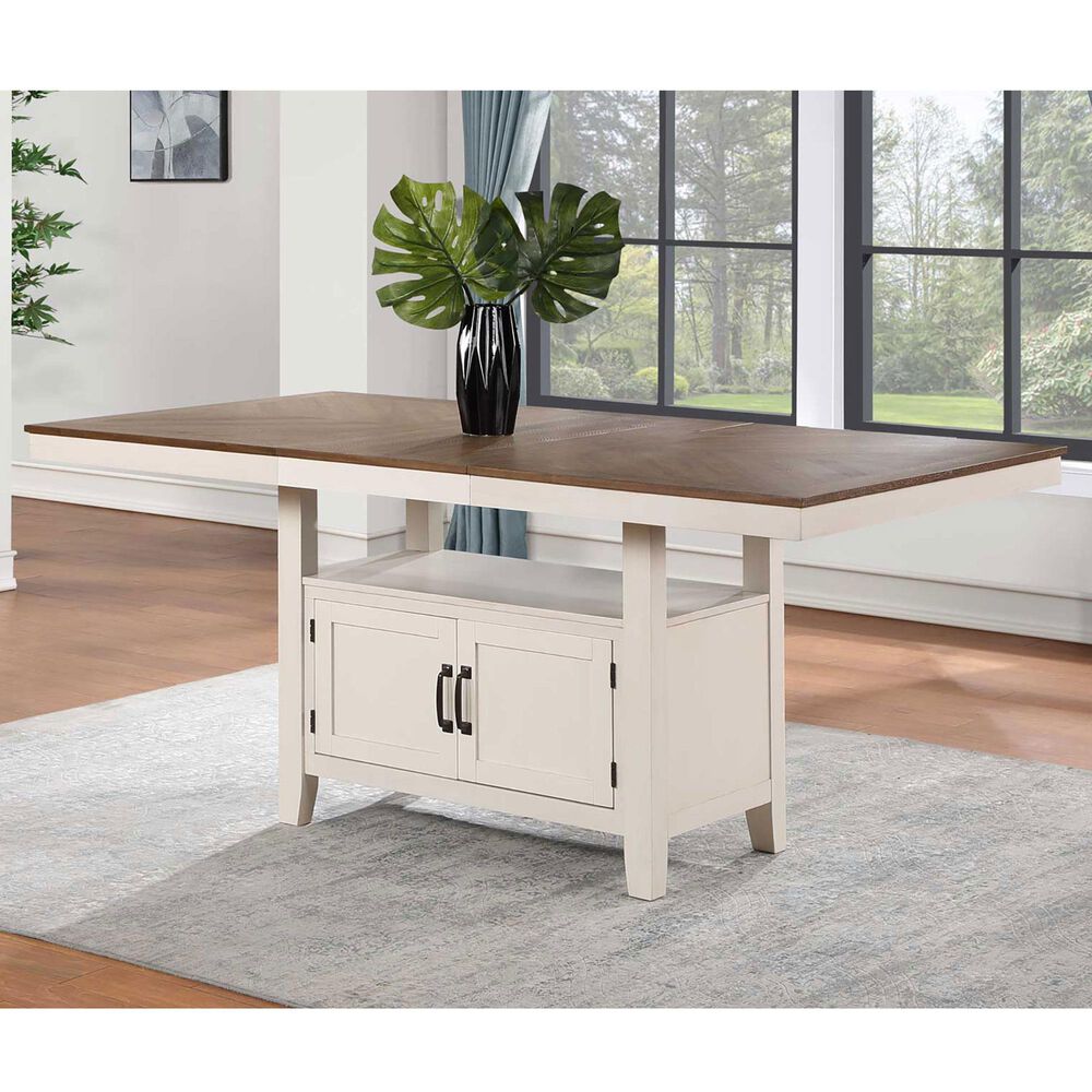 Steve Silver Hyland Counter Table with 20&quot; Leaf in Milk and Honey - Table Only, , large