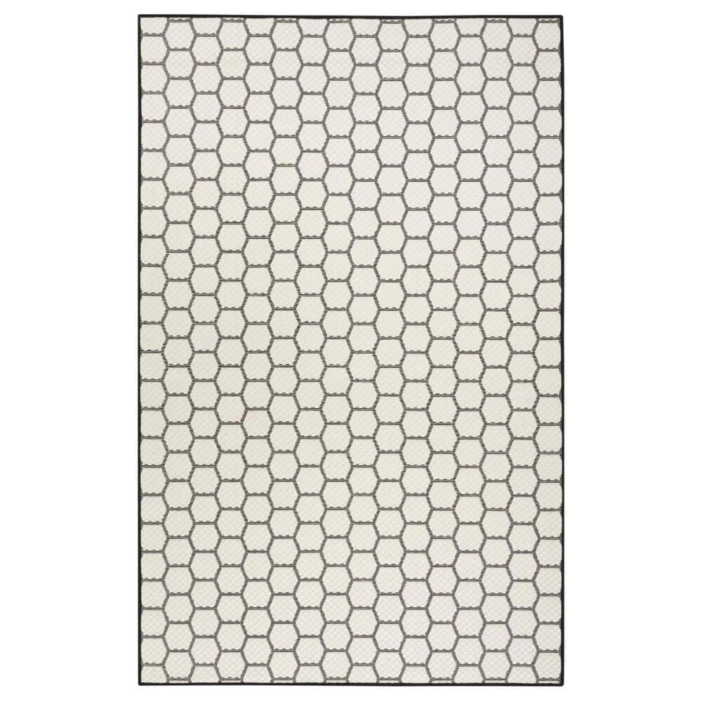 Nourison Twist Reversible 4&#39; x 6&#39; Black Indoor/Outdoor Area Rug, , large