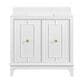 37B Kinsale 36" Single Bathroom Vanity Cabinet in Bright White with White Composite Stone Top and Backsplash, , large