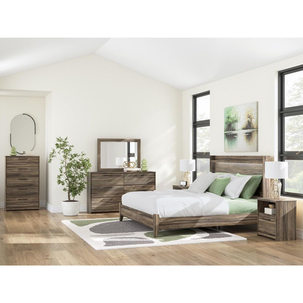 Ashley Elbrim King Panel Bed in Weathered Brown, , large