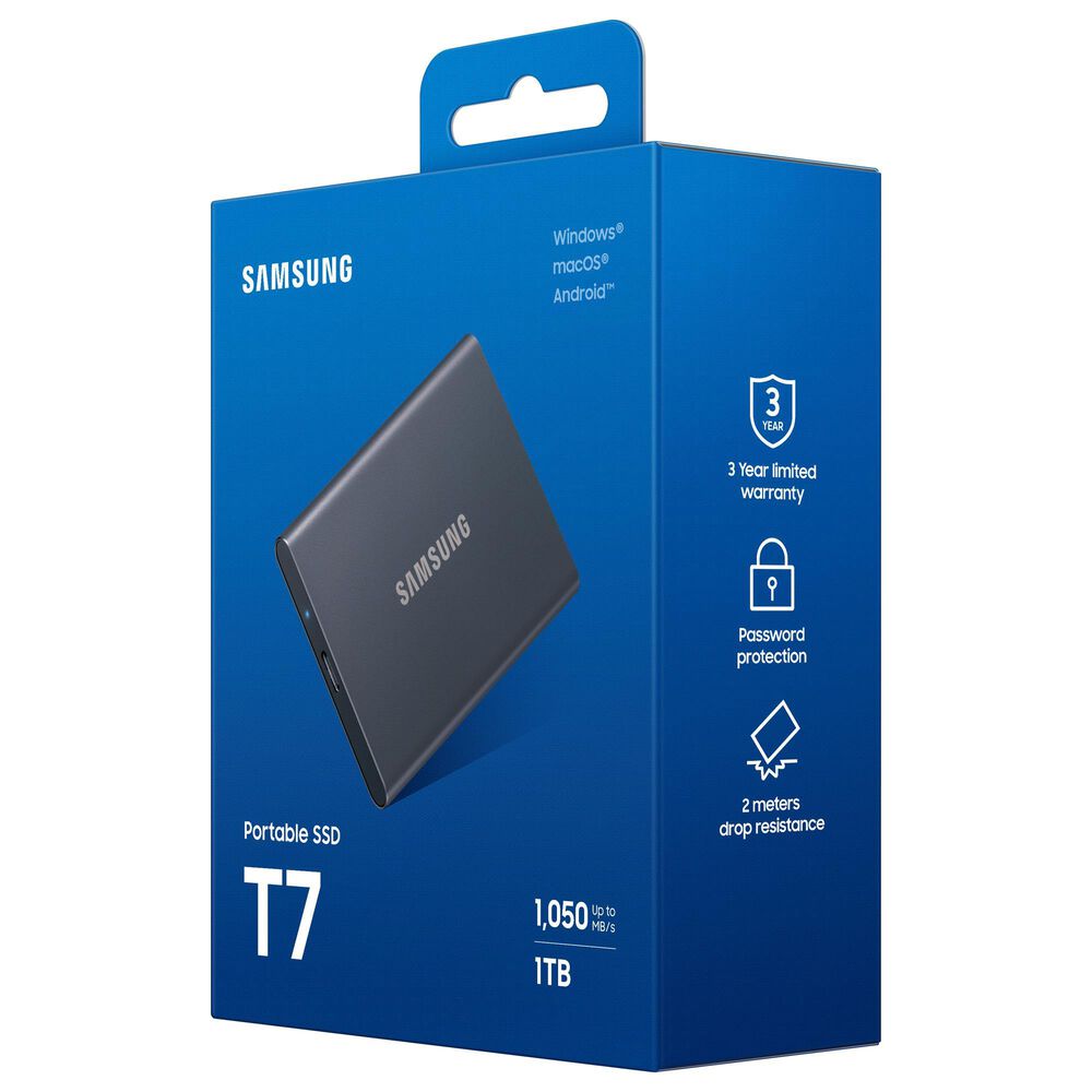 Samsung 1TB T7 Portable SSD in Titan Gray, , large