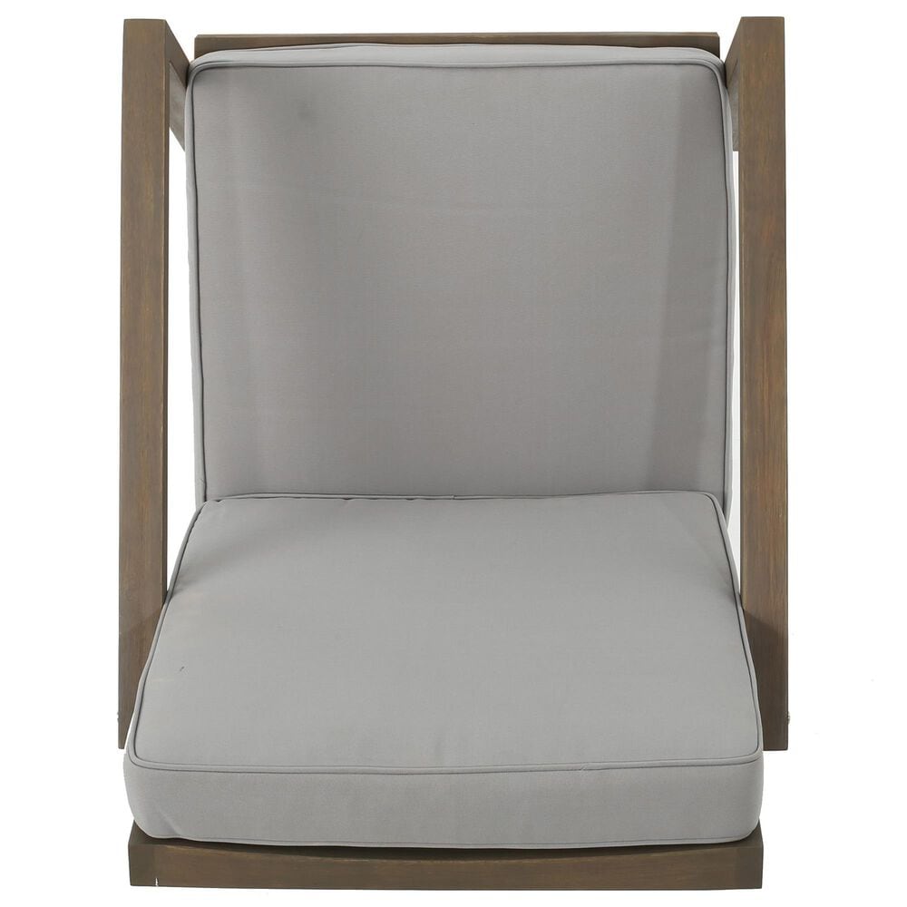 Hearth and Haven Leah 3-Piece Patio Chat Set with Gray Cushion in Brown, , large