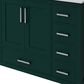 Lexora Home Jacques 48" Single Bathroom Vanity in Green with 2 cm White Cultured Marble Top and Rectangular Sink, , large