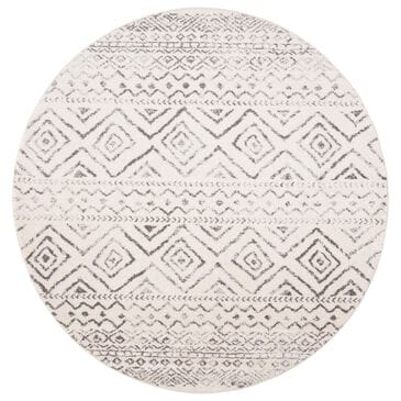 Safavieh Tulum Transitional  5" Round Ivory and Grey Area Rug, , large