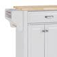 HOMLUX Kitchen Island with Rubber wood Countertop in White, , large