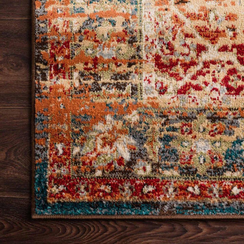 Loloi II Isadora ISA-04 8&#39;11&quot; x 12&#39; Antique Ivory and Sunset Area Rug, , large
