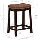 Linon Home Decor Claridge Counter Stool with Cognac Cushion in Dark Brown, , large