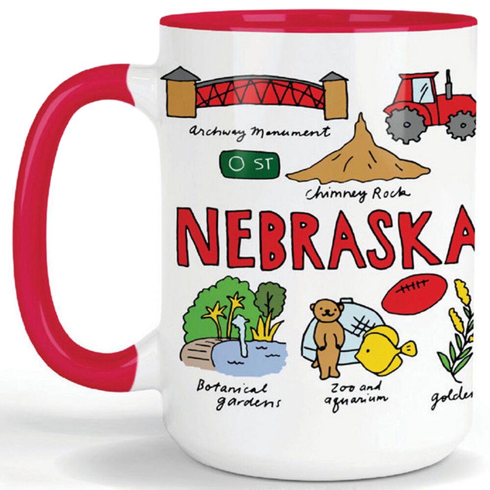 1 Brilliant Gift Wanderer Nebraska 15 Oz 15Oz Mug in White and Red, , large