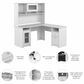 Bush Cabot 60" L-Shaped Desk with Hutch and Storage in White, , large