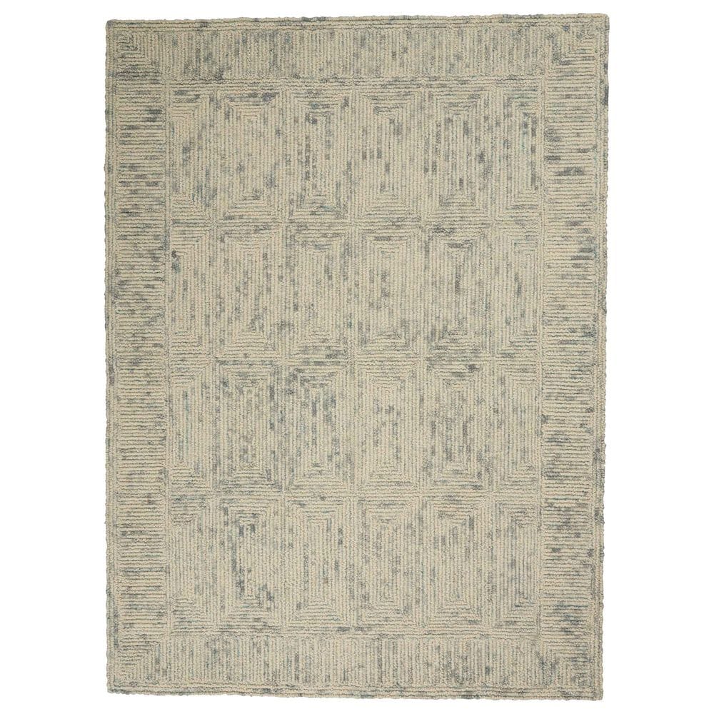Nourison Colorado 3"9" x 5"9" Ivory, Grey and Teal Area Rug, , large