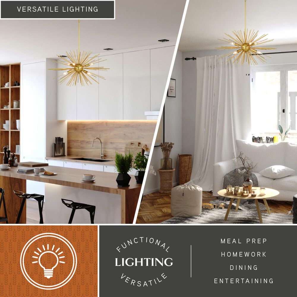 Vaxcel International Co. Ltd. Nikko 6-Light Pendant in Gold, , large