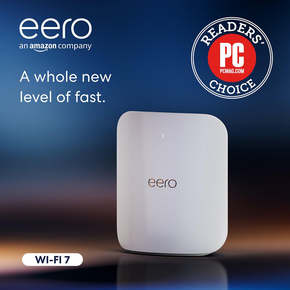 eero Pro 6E Mesh Wi-Fi 6E Router with Max 7 Mesh Wi-Fi 7 System in White, , large