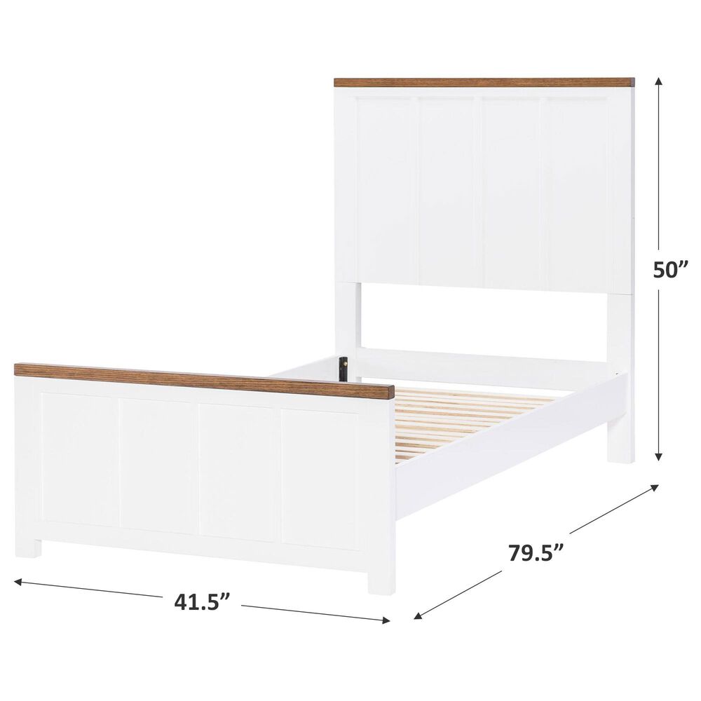 Legacy Classic Dutton Twin Platform Bed in Natural White and Toasted Coconut, , large