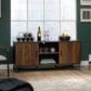 Sauder Canton Lane 54" TV Credenza in Brew Oak, Grand Walnut and Black, , large