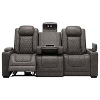Black leather Reclining Loveseat
