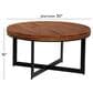 Maple and Jade Beaded Coffee Table with Metal X-Shaped Base in Washed Brown and Black, , large