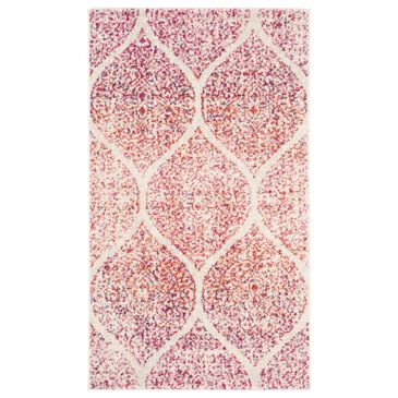 Safavieh Madison MAD604R 3" x 5" Cream and Fuchsia Area Rug, , large