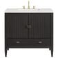 James Martin Vanities Myrrin 36" Vanity in Carbon Oak with 3 cm Ethereal Noctis Quartz Top, , large