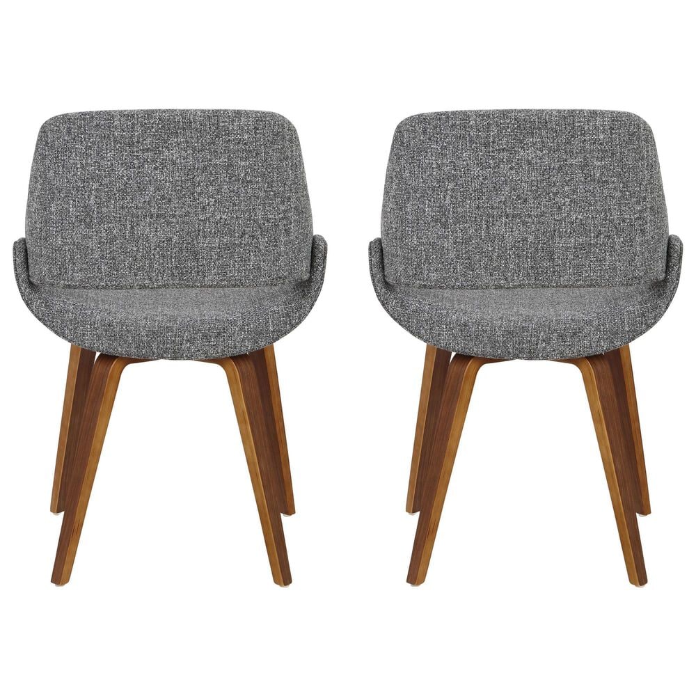 Lumisource Fabrico Side Chair with Grey Noise Upholstered in Walnut &#40;Set of 2&#41;, , large