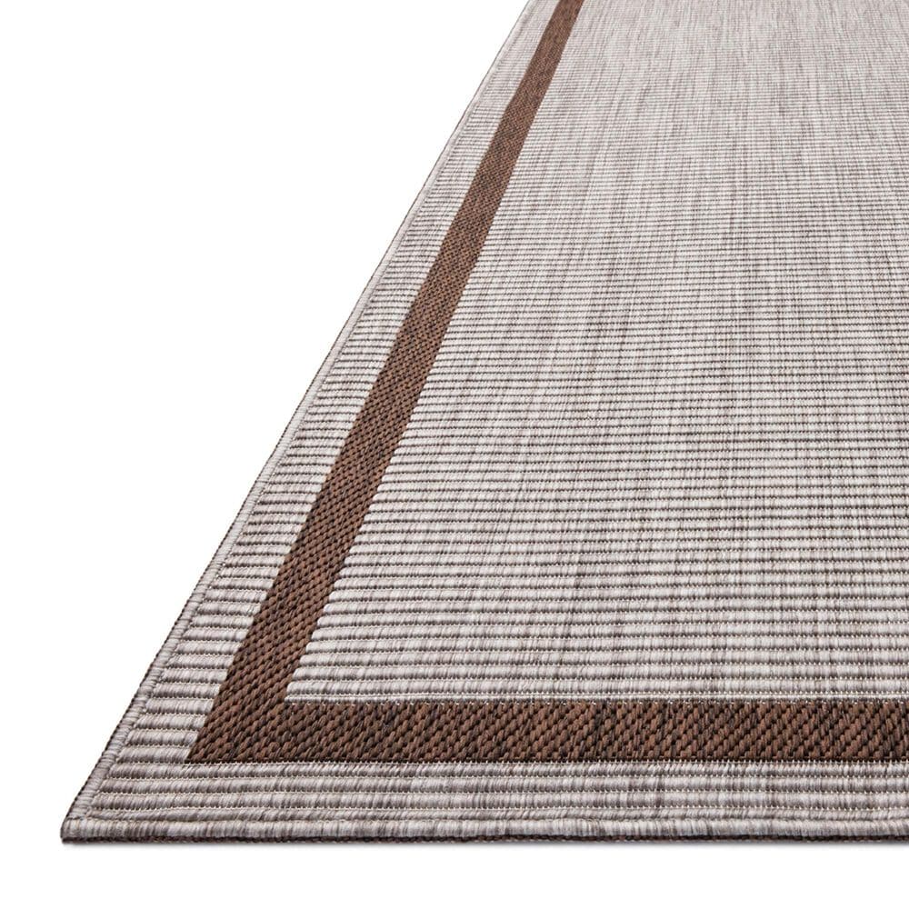 Loloi Easton Dove and Coffee 5&#39;3&quot; x 7&#39;6&quot; Indoor/Outdoor Area Rug, , large