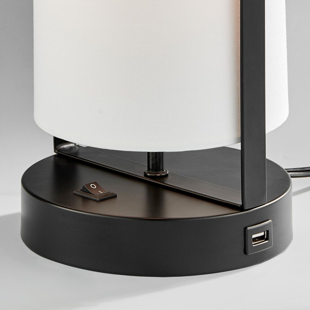 Lite Source Obelia Table Lamp with USB Port in Black &#40;Set of 2&#41;, , large