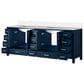 Lexora Home Jacques 84" Double Bathroom Vanity in Navy Blue with 2 cm White Cultured Marble Top and Rectangular Sinks, , large