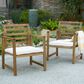 Hearth and Haven Outdoor Club Chair with White Cushion in Natural (Set of 2), , large