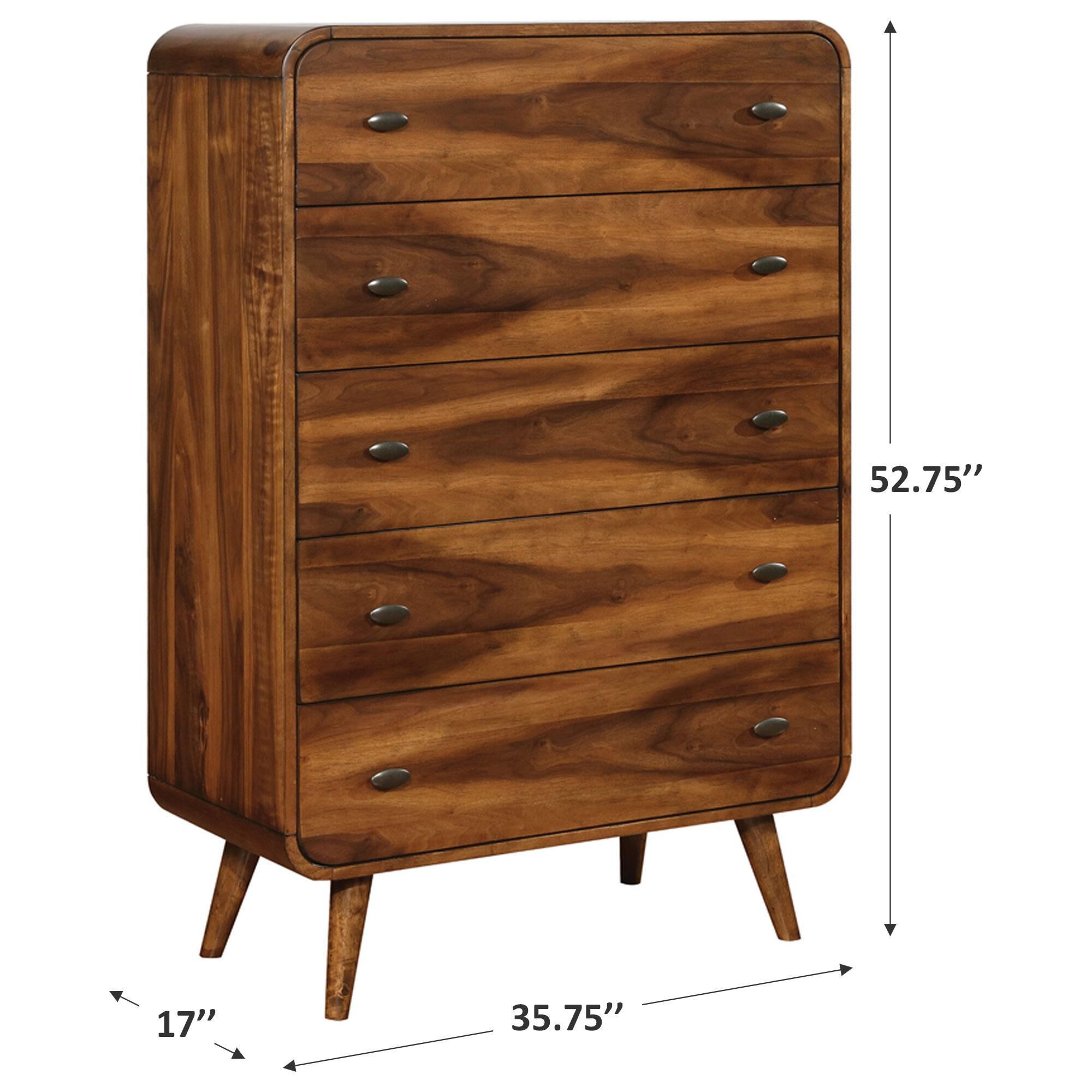 Pacific Landing Robyn 5 Drawer Chest in Dark Walnut