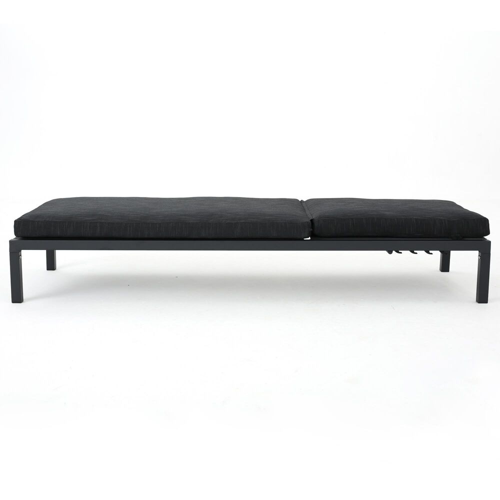 Noble House Navan Patio Chaise Lounge in Dark Gray, , large