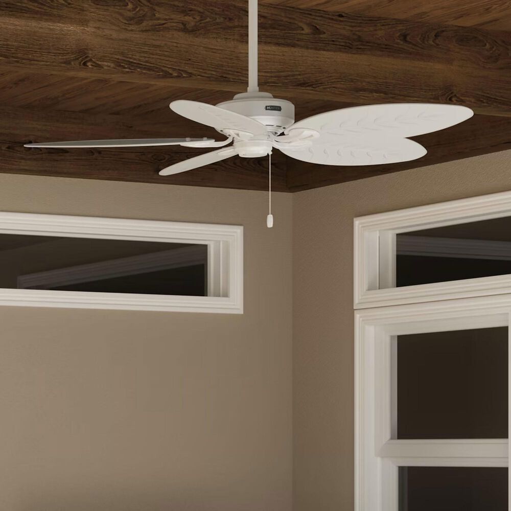 Hunter Bayview 54&quot; Outdoor Ceiling Fan in White, , large