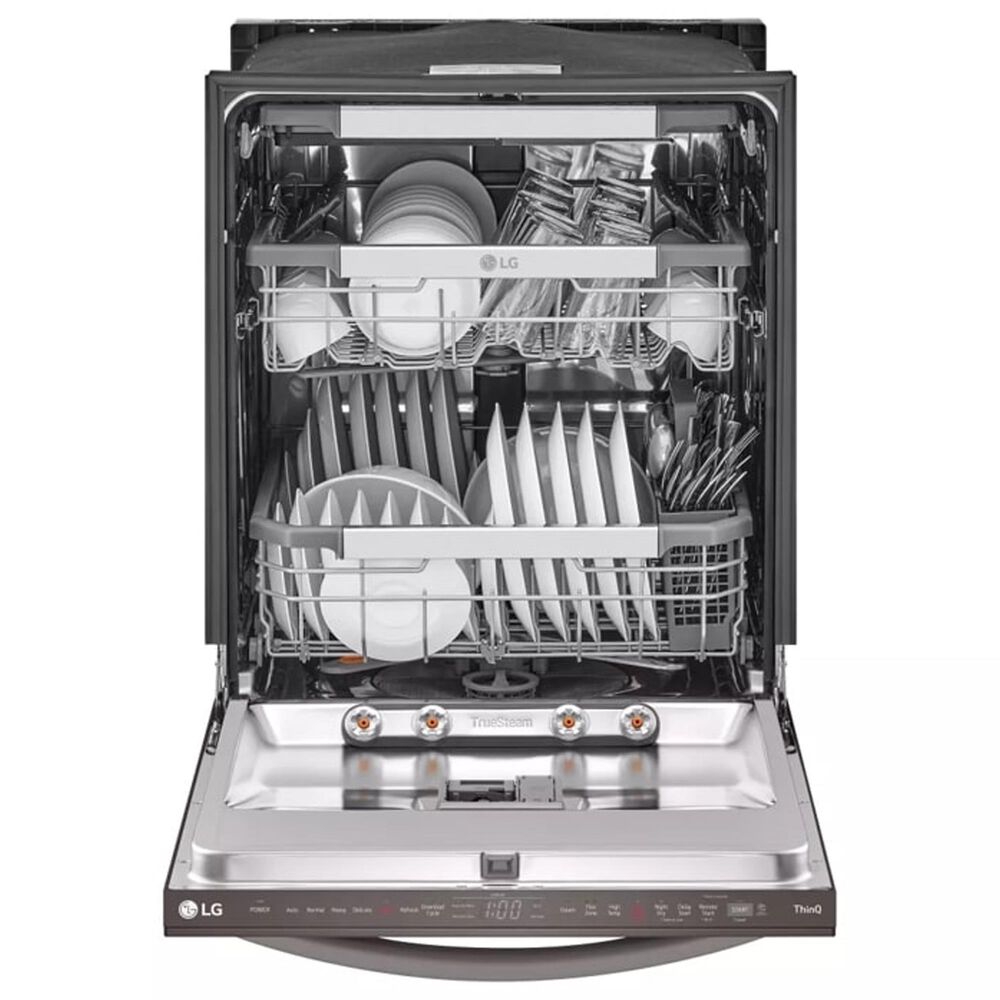 LG 2-Piece Kitchen Package with 26 Cu. Ft. French Door Refrigerator and Bar Handle Dishwasher in Black Stainless Steel, , large