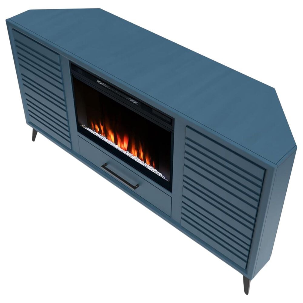 Legends Home Malibu 64" Corner Fireplace Console in Denim Blue, , large