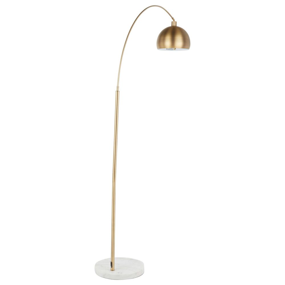 Lumisource Salon Floor Lamp in White and Antique Brass, , large