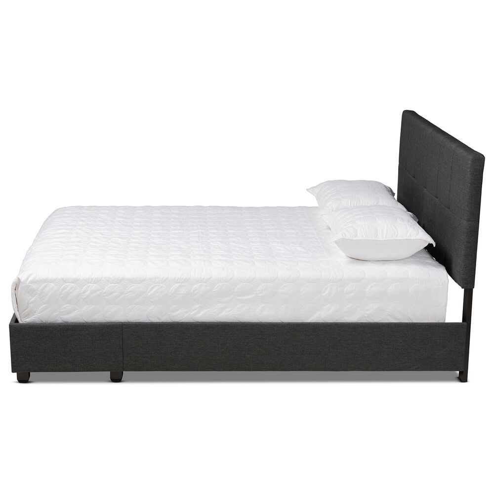 Baxton Studio Netti Queen Storage Bed with Dark Grey Upholstered in Black, , large