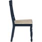 Steve Silver Darcy Round Dining Table and 4 Dining Side Chairs in Natural and Blue, , large