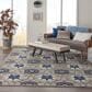 Nourison Aloha 9"6" x 13" Grey and Blue Indoor/Outdoor Area Rug, , large