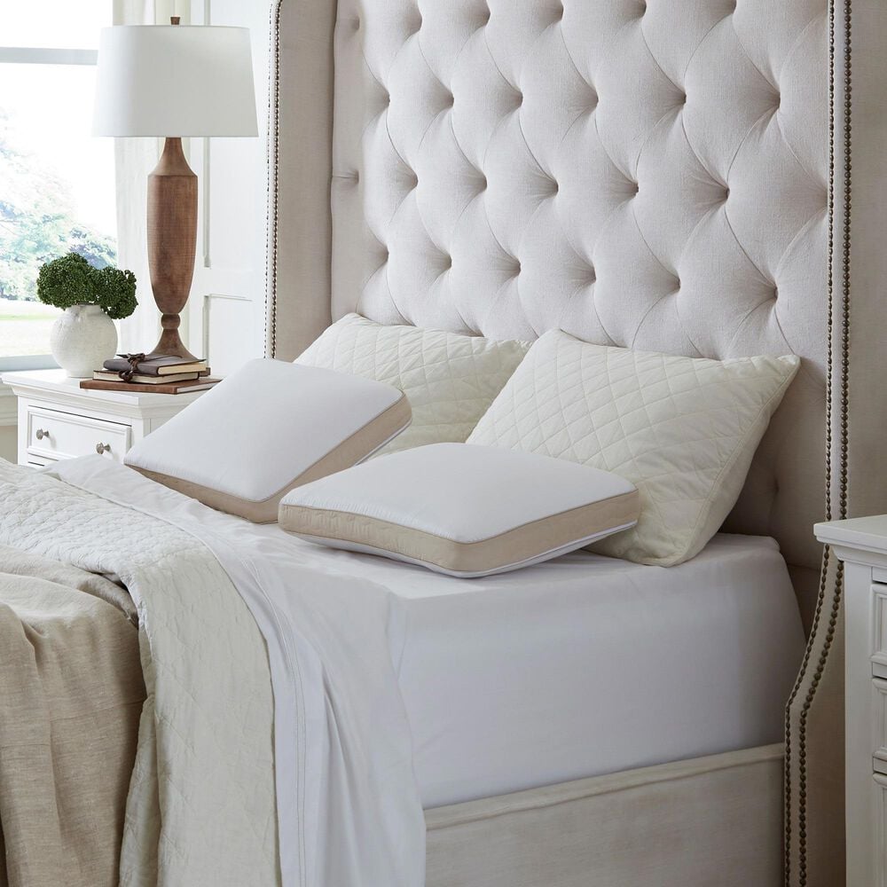 Isotonic Hybrid Bliss Memory Foam Gusset Queen Pillow in White, , large