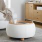 Lumisource Tray Storage Pouf with Leg in White, , large