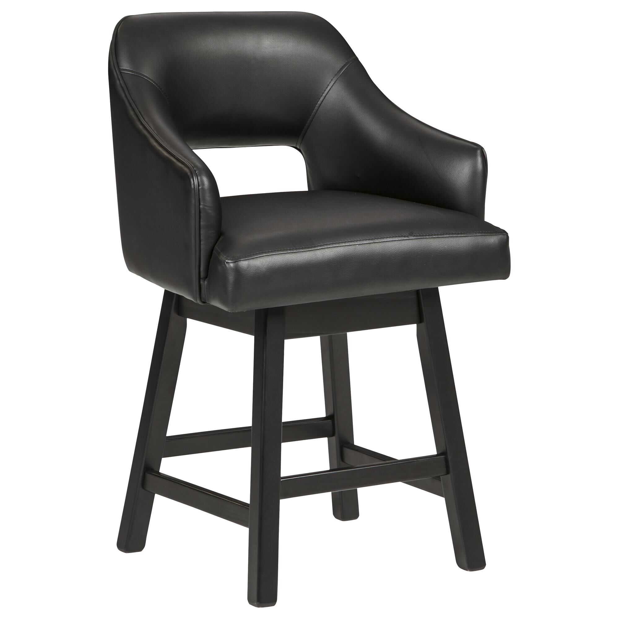 Black leather counter stools with deals backs