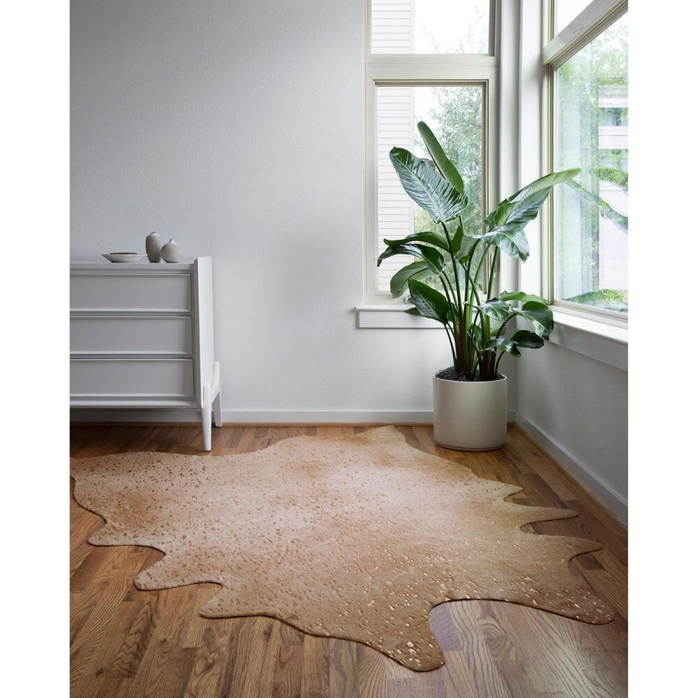 Loloi Bryce BZ-05 5&#39; x 6&#39;6&quot; Tan and Gold Area Rug, , large