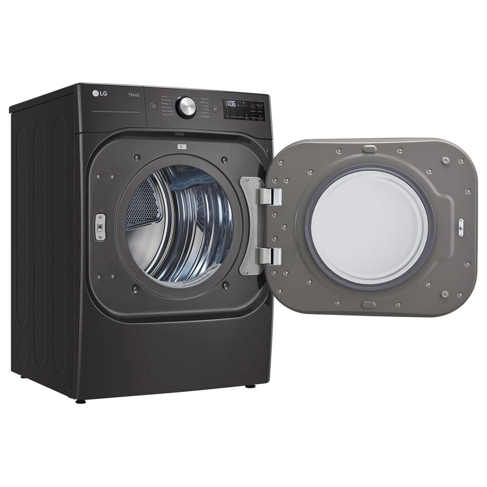 LG 9 Cu. Ft. Smart Wi-Fi Enabled Front Load Gas Dryer with TurboSteam in Black Steel, , large